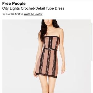 NEW Free People City Lights Crochet-Detail Tube Dress